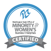 Official certified logo for the Washington State Minority & Women's Business Enterprises